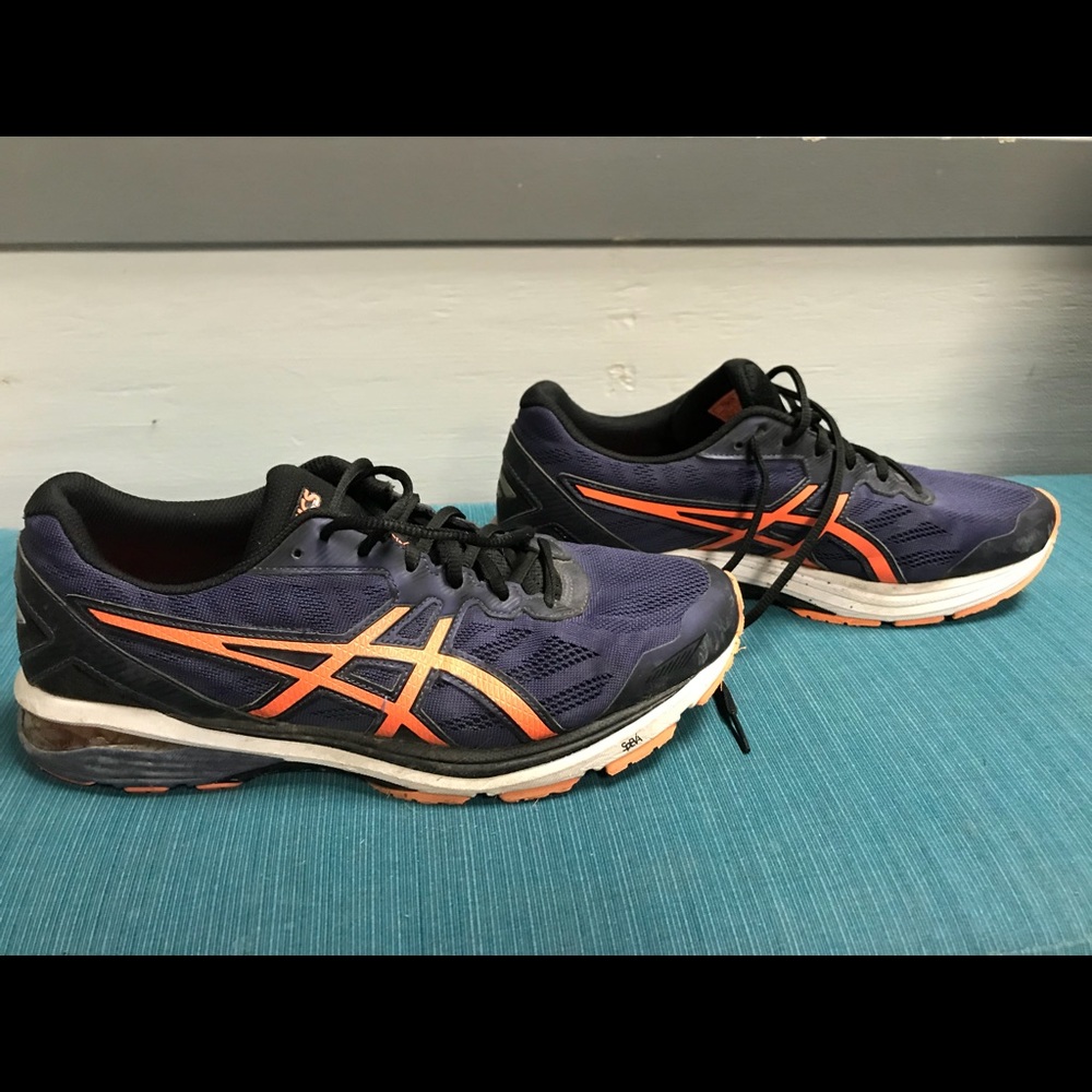 ASICS running shoes.